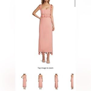 Antonio Melani x The Nat Note Cici Tassel Linen Fringe Blend Maxi Dress